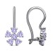 Серебряные cерьги классические с фианитом