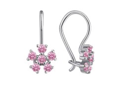 Серебряные cерьги классические с фианитом