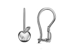 Серебряные cерьги классические с фианитом
