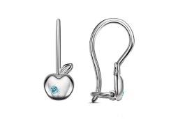 Серебряные cерьги классические с фианитом