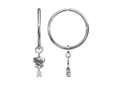 Серебряные cерьги конго с фианитом