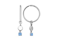 Серебряные cерьги конго с фианитом