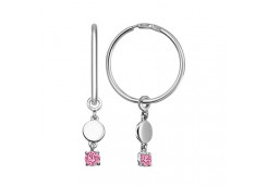 Серебряные cерьги конго с фианитом