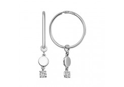 Серебряные cерьги конго с фианитом