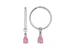 Серебряные cерьги конго с фианитом