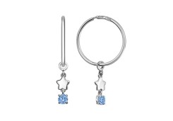 Серебряные cерьги конго с фианитом