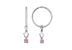 Серебряные cерьги конго с фианитом