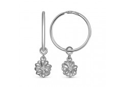 Серебряные cерьги конго с фианитом