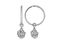 Серебряные cерьги конго с фианитом