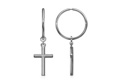 Серебряные cерьги конго с фианитом