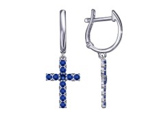 Серебряные cерьги висячие с фианитом