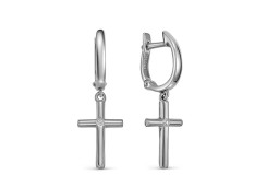 Серебряные cерьги висячие с фианитом