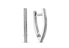 Серебряные cерьги с фианитом