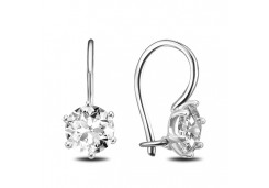 Серебряные cерьги с фианитом