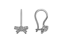 Серебряные cерьги классические с фианитом