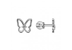 Серебряные cерьги пусеты (гвоздики) с фианитом