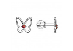 Серебряные cерьги пусеты (гвоздики) с фианитом