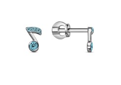 Серебряные cерьги пусеты (гвоздики) с фианитом