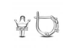 Серебряные cерьги классические с фианитом