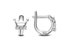 Серебряные cерьги классические с фианитом