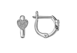 Серебряные cерьги классические с фианитом