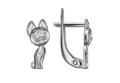 Серебряные cерьги классические с фианитом