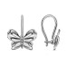 Серебряные cерьги классические с фианитом