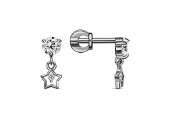 Серебряные cерьги пусеты (гвоздики) с фианитом