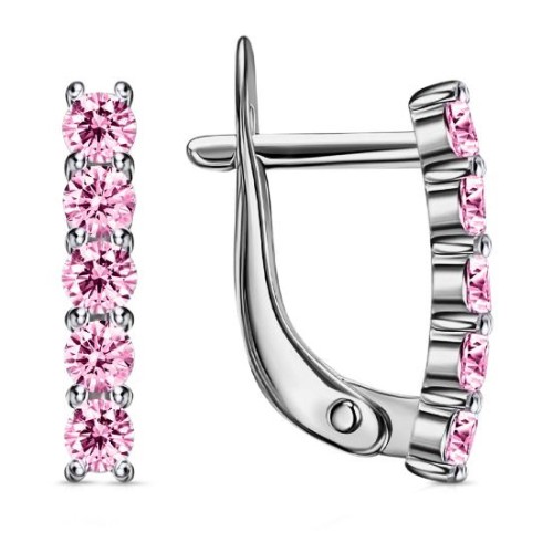 Серебряные cерьги с фианитом