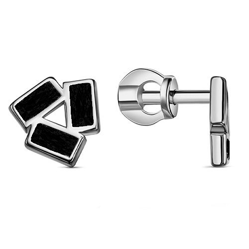 Серебряные cерьги пусеты (гвоздики) с фианитом