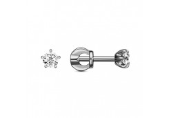 Серебряные cерьги пусеты (гвоздики) с фианитом
