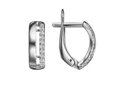 Серебряные cерьги с фианитом