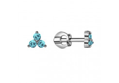 Серебряные cерьги пусеты (гвоздики) с фианитом