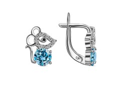 Серебряные cерьги классические с фианитом