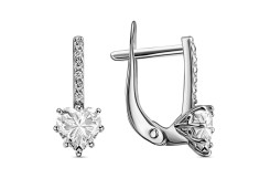 Серебряные cерьги классические с фианитом