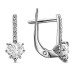 Серебряные cерьги классические с фианитом
