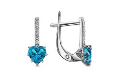 Серебряные cерьги классические с фианитом