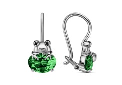 Серебряные cерьги классические с фианитом