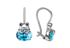 Серебряные cерьги классические с фианитом