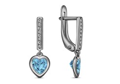 Серебряные cерьги висячие с фианитом