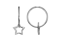 Серебряные cерьги конго с фианитом