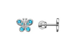 Серебряные cерьги пусеты (гвоздики) с фианитом