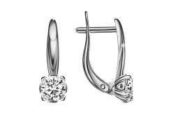 Серебряные cерьги с фианитом