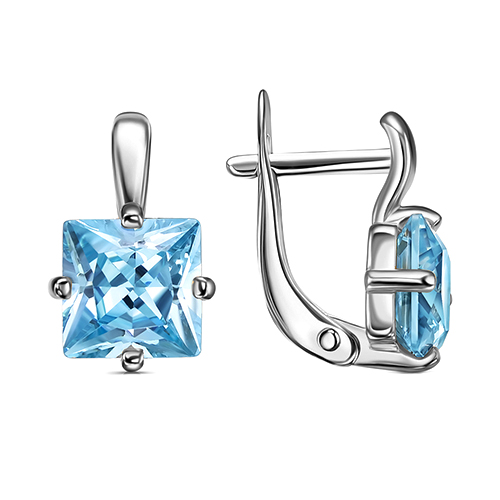 Серебряные cерьги с фианитом