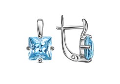Серебряные cерьги с фианитом