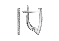 Серебряные cерьги с фианитом