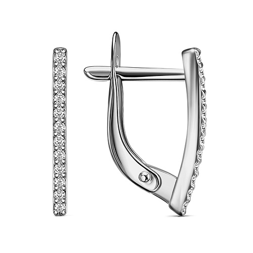 Серебряные cерьги с фианитом