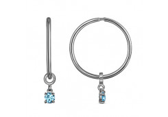 Серебряные cерьги конго с фианитом