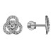 Серебряные cерьги пусеты (гвоздики) с фианитом