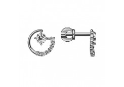 Серебряные cерьги пусеты (гвоздики) с фианитом